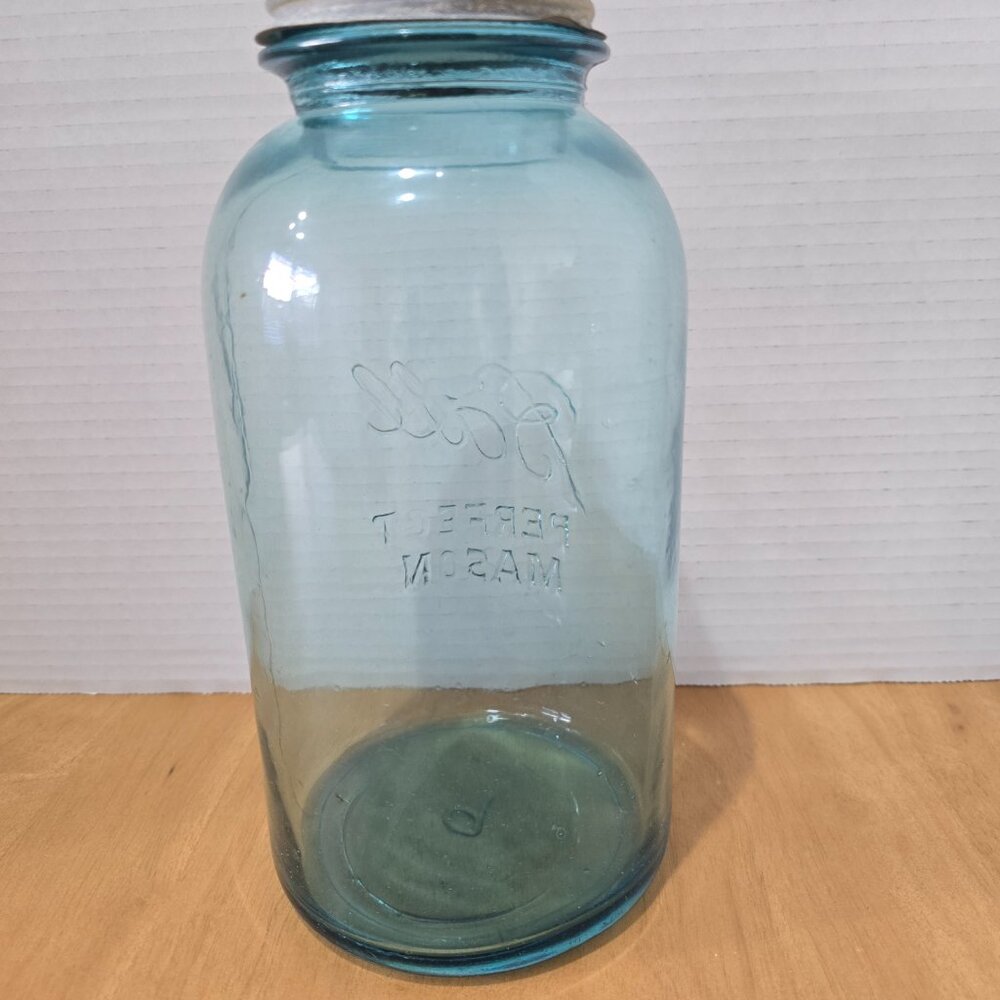 Vintage Blue Ball‎ Perfect Mason Jar Half Gallon Zinc Lid #9 (1923-1933) - Picture 3 of 6